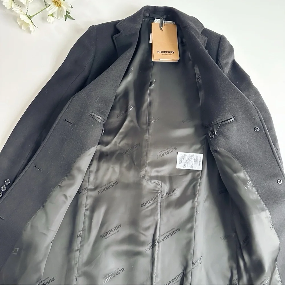 Burberry Bramley Wool & Cashmere Car Coat Women's Blazer Coat Black - Picture 6 of 10